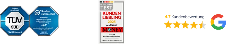 auszeichnungen von tüv, focus money und google