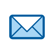 email symbol in blau